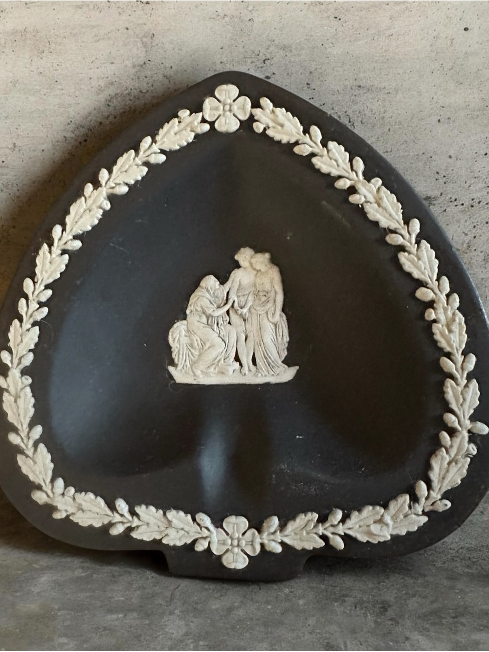 Vintage Black Wedgwood Jasperware Ashtray or Trinket Dish